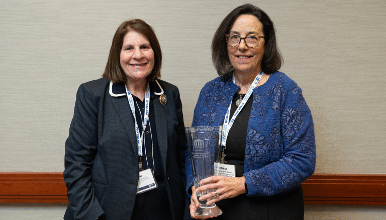 Judge Mae D’Agostino and Ruth G. Schapiro Award honoree Chief Magistrate Judge Thérèse Wiley Dancks.