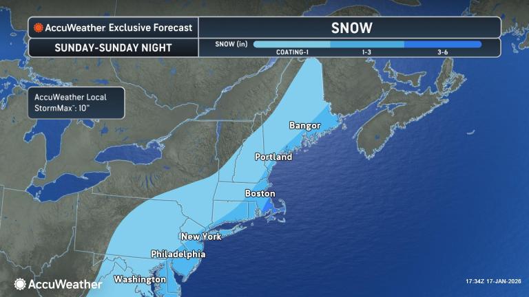Coastal storm to spread snow from Georgia to New York, Massachusetts