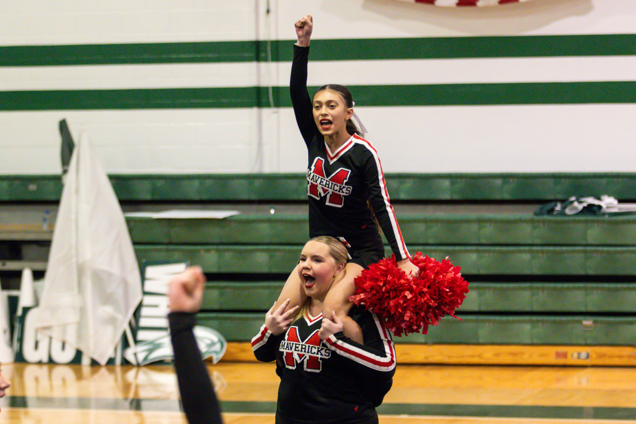 The event featured performances from four of the Staten Island teams competing in the National High School Cheerleading Competition this weekend along with the Seahawks showing off its routine. (Annie DeBiase for the Advance/SILive.com)