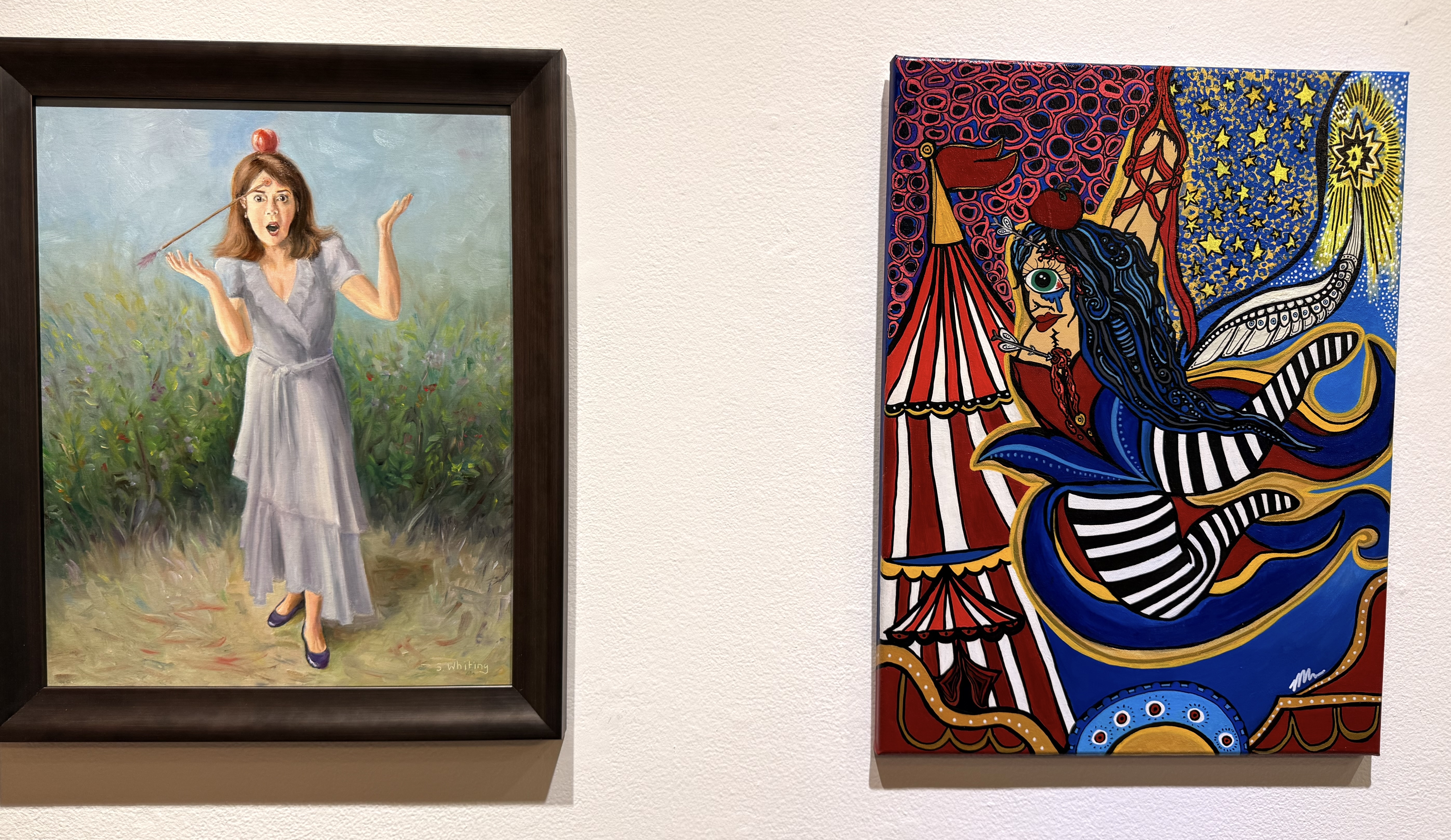 (Left) “Betrayal After Trust” by Susan Whiting; (Right) “The Lost...