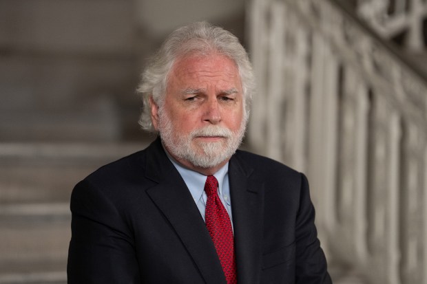 First Deputy Mayor Randy Mastro is pictured during a press conference at City Hall Friday, Aug. 22, 2025 in Manhattan, New York. (Barry Williams/ New York Daily News)
