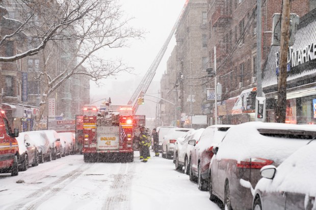 One person was pronounced dead on scene and a woman taken to the Hospital in serious condition with burns after a fire broke out inside a ground floor apartment at 2264 Grand Avenue in the Bronx on Sunday January 25, 2026. 0837. (Theodore Parisienne / New York Daily News)