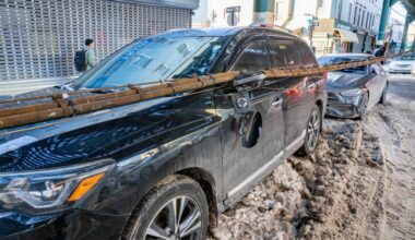 Frigid cold causes Brooklyn cable to fall off elevated MTA subway line onto cars below