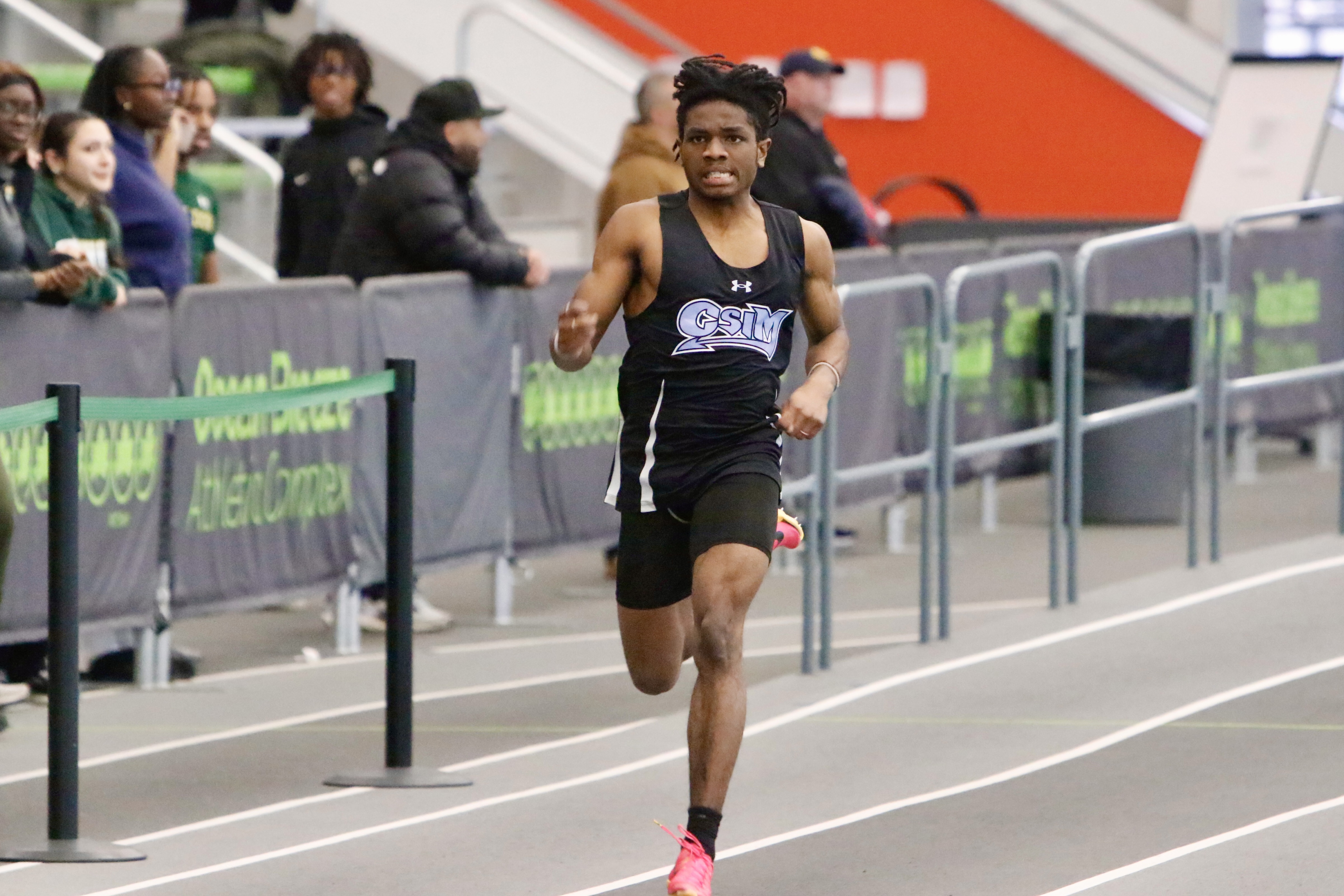 CSIM's Aiden Feliciano was the 55 meter champion and 300 meter runner up at the Staten Island High School Indoor Track and Field Championship on Jan. 18, 2026.