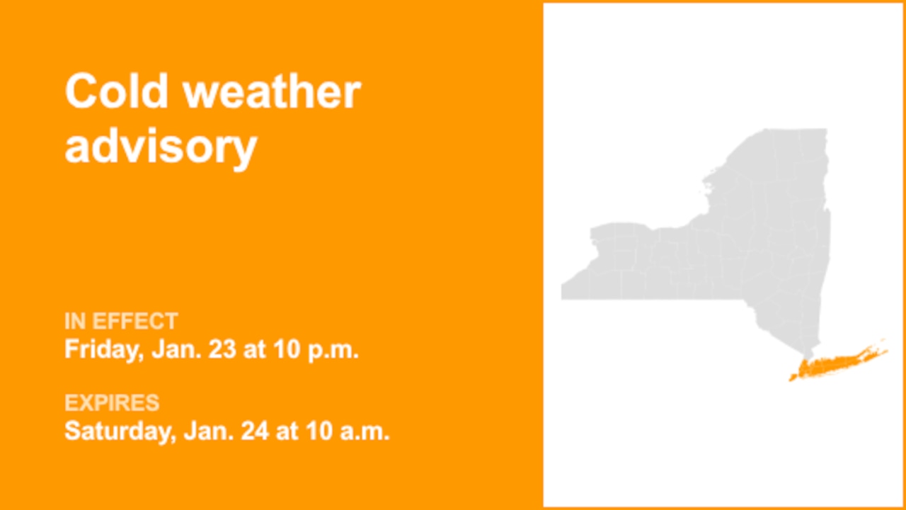 NY weather: Cold weather advisory affecting part of New York Friday and Saturday