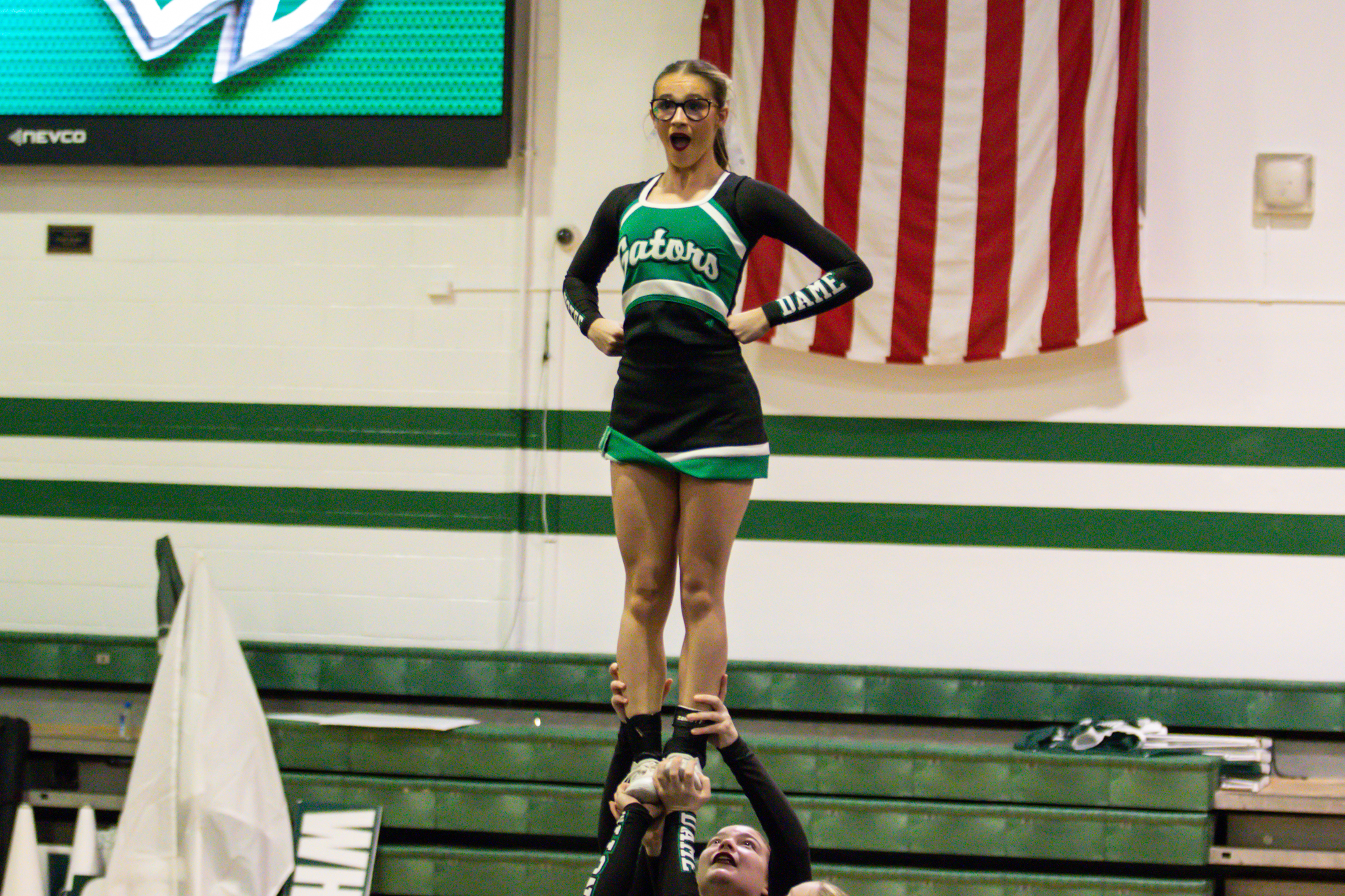 The event featured performances from four of the Staten Island teams competing in the National High School Cheerleading Competition this weekend along with the Seahawks showing off its routine. (Annie DeBiase for the Advance/SILive.com)