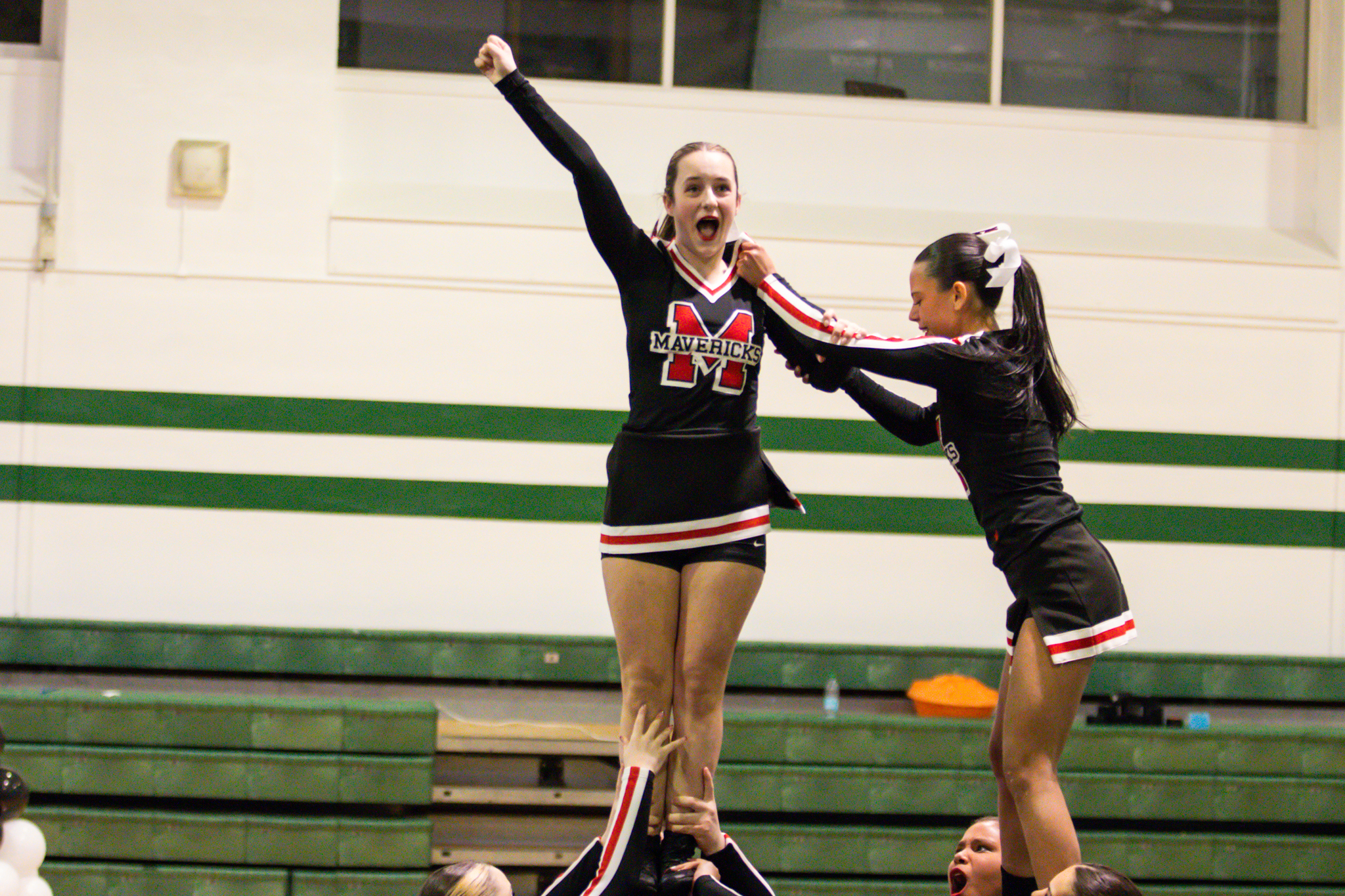 The event featured performances from four of the Staten Island teams competing in the National High School Cheerleading Competition this weekend along with the Seahawks showing off its routine. (Annie DeBiase for the Advance/SILive.com)