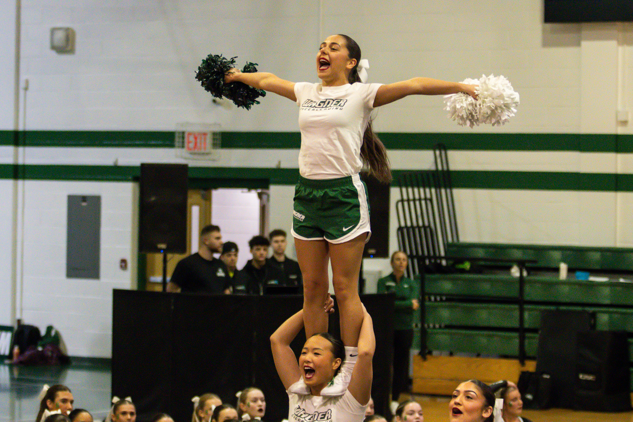 The event featured performances from four of the Staten Island teams competing in the National High School Cheerleading Competition this weekend along with the Seahawks showing off its routine. (Annie DeBiase for the Advance/SILive.com)