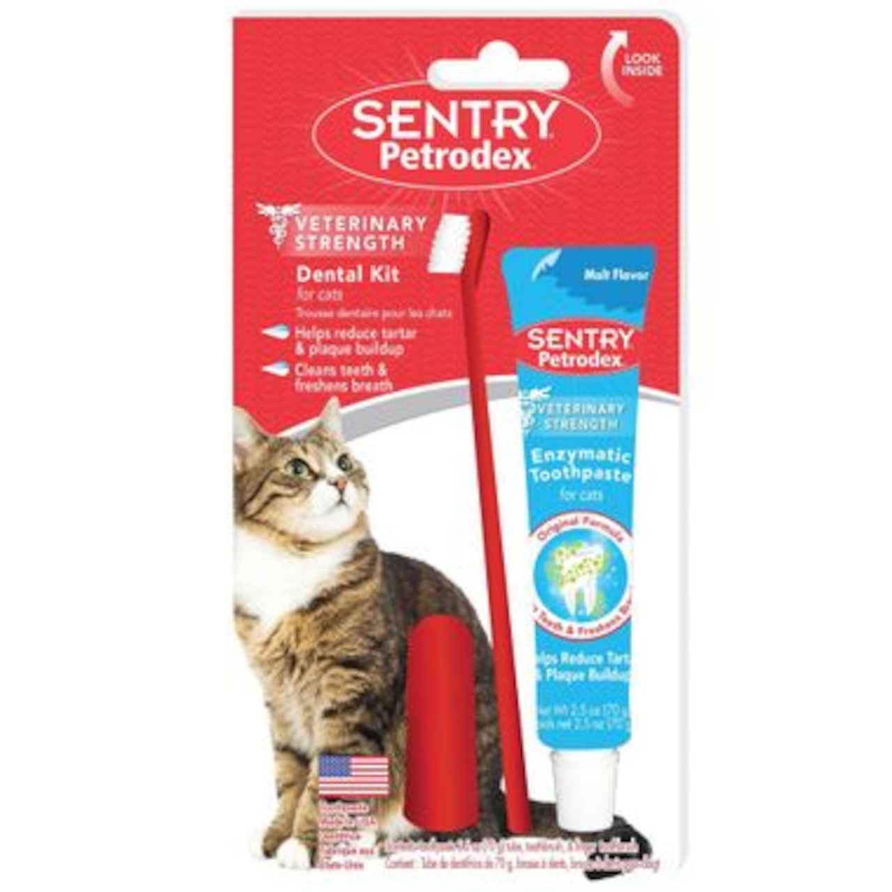 Sentry Petrodex Advanced Enzymatic Malt Flavored Dental Kit for Cats