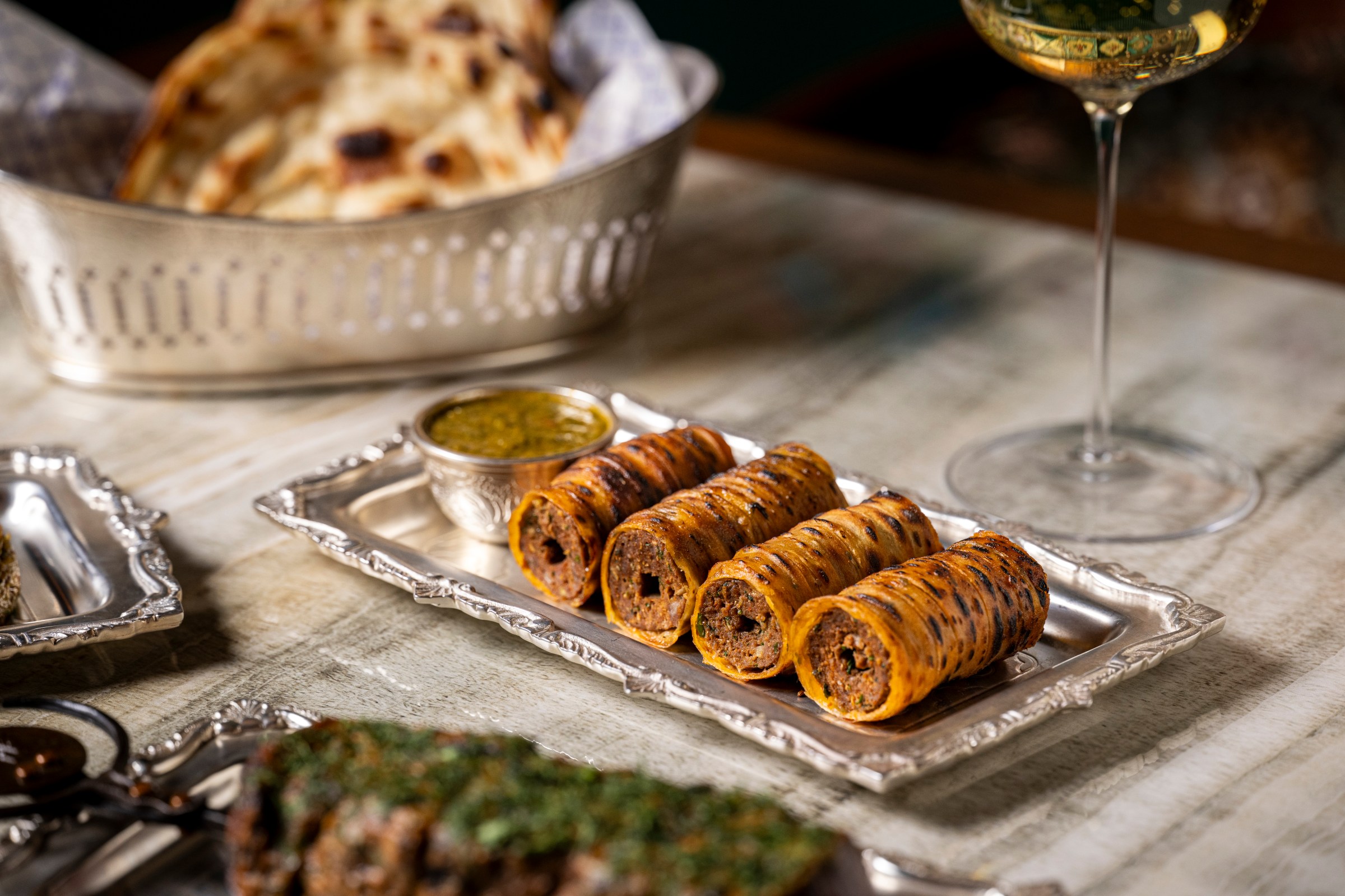 Warqi lamb seekh kebab