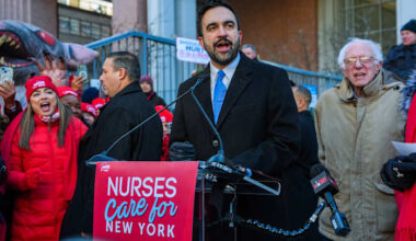 NYC Mayor Zohran Mamdani and US Sen. Bernie Sanders rally with nurses on ninth day of strike