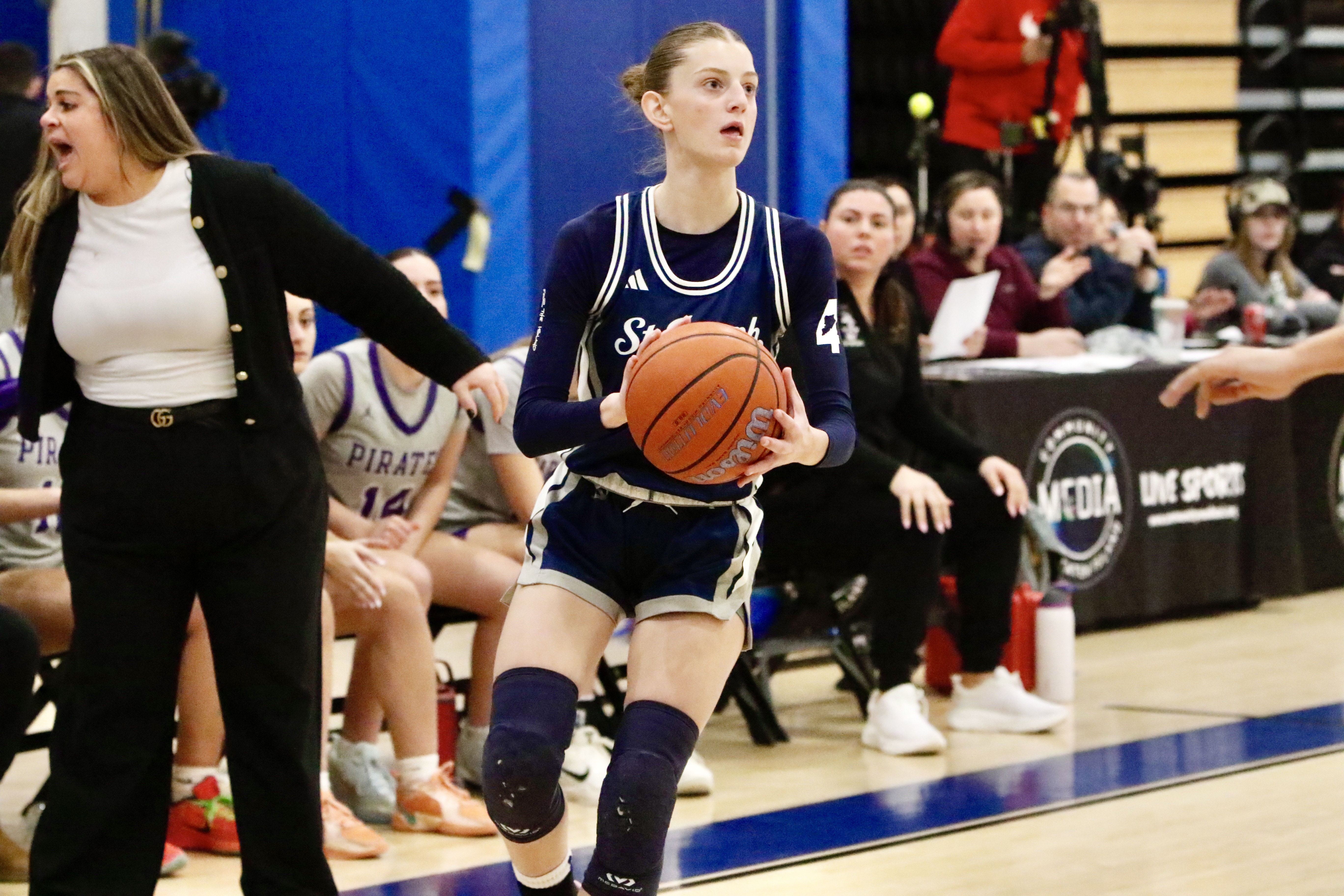 Sea's Giovanna Grima squares up to shoot during a Borough President's Cup matchup against Tottenville on Jan. 29, 2026.