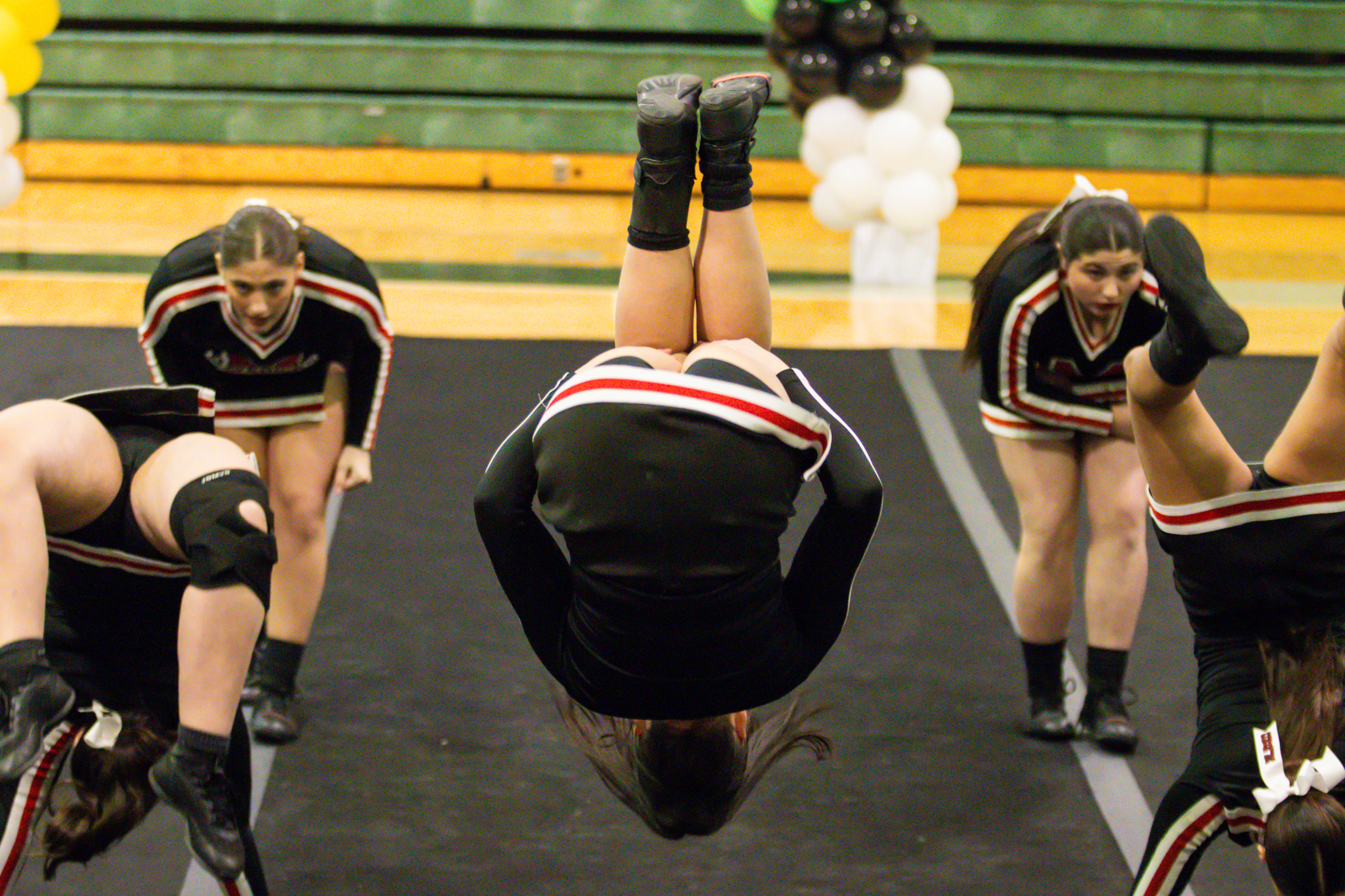 The event featured performances from four of the Staten Island teams competing in the National High School Cheerleading Competition this weekend along with the Seahawks showing off its routine. (Annie DeBiase for the Advance/SILive.com)