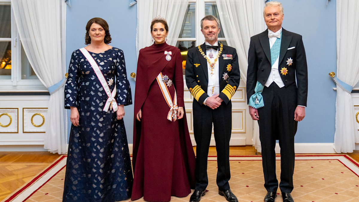 Queen Mary of Denmark makes poignant outfit choice as she joins husband King Frederik at glittering state banquet in Lithuania
