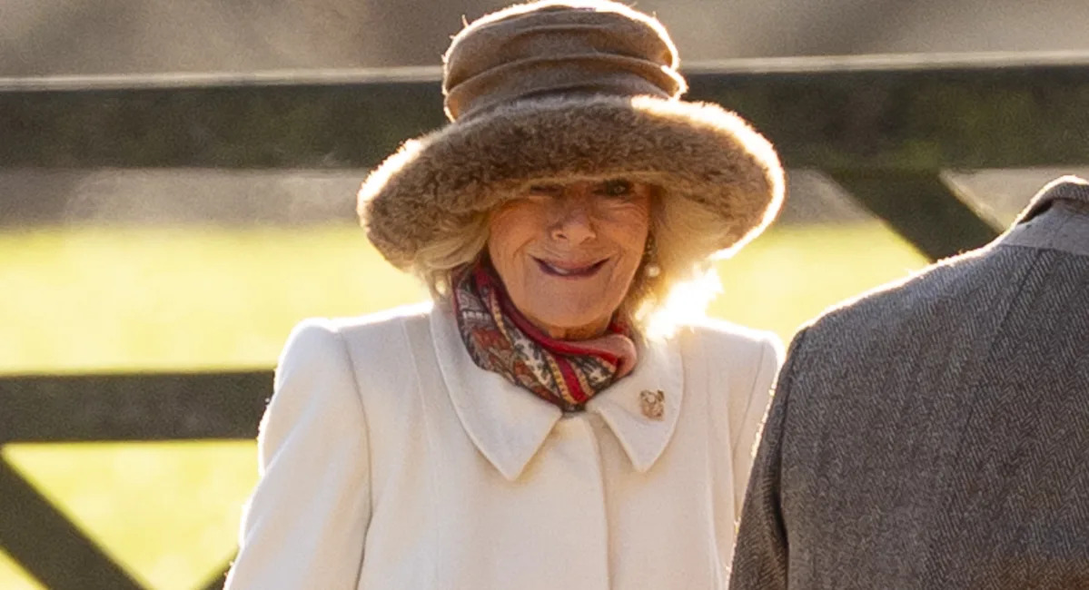 Queen Camilla Adorns Fiona Clare Coat With Historic Coronation Brooch