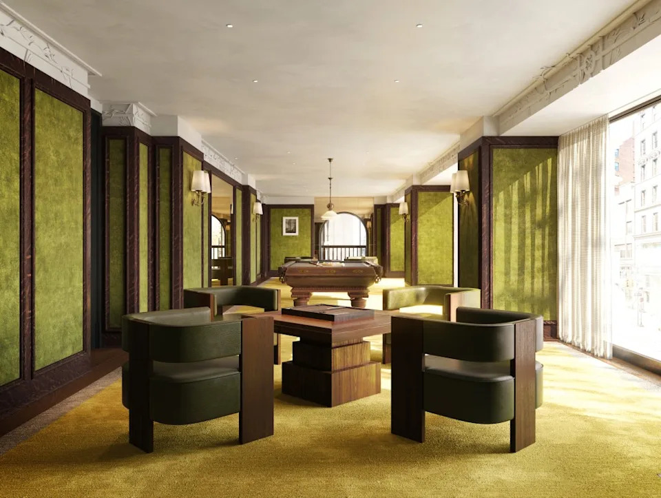 The building’s future tenants will have access to a swanky billiards room and piano lounge. Courtesy of The Flatiron Building