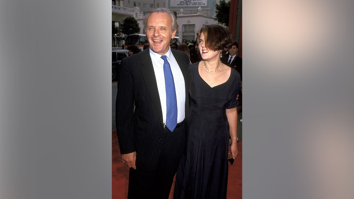 Anthony Hopkins and his daughter Abigail at the Los Angeles premiere of "Little Man Tate."