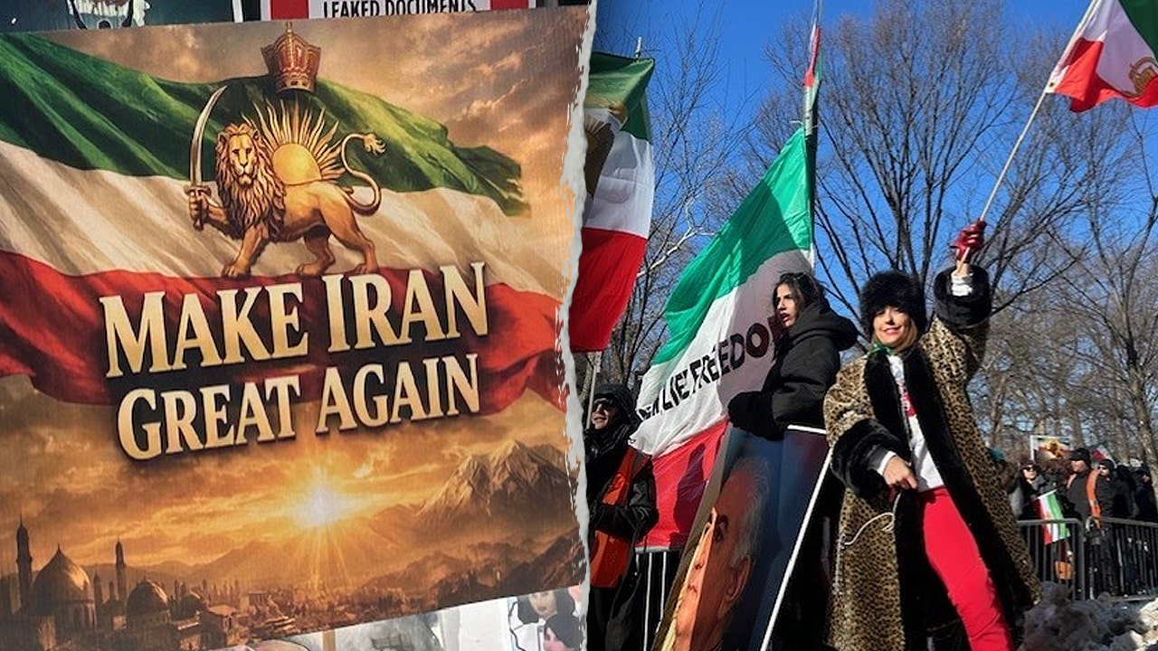 Trump Iran protestors rally on Fifth Avenue in New York City demanding regime action
