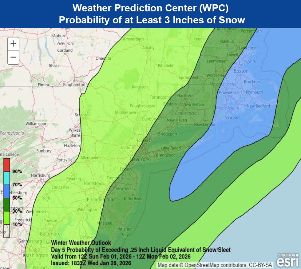 Potential nor'easter could bring 3 inches of snow to parts of NY