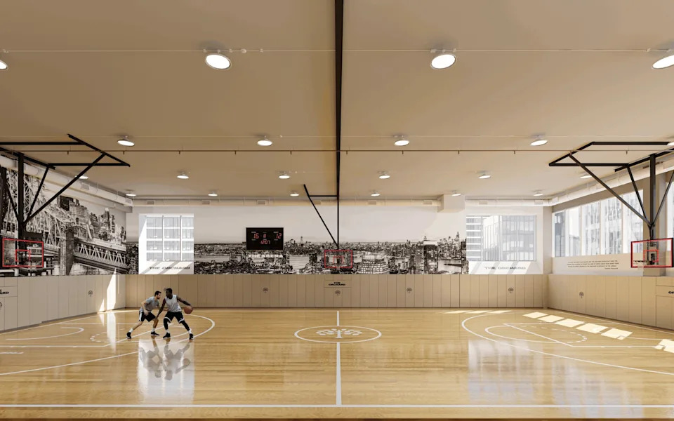 Among the wealth of amenities is a full-size, indoor basketball court. <span class="image-credit">(Binyan Studios)</span>