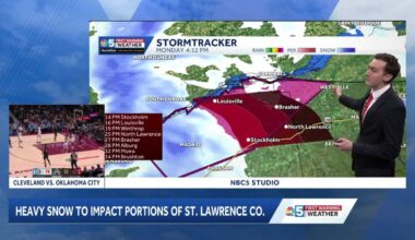 Snow squall moving through Northern New York