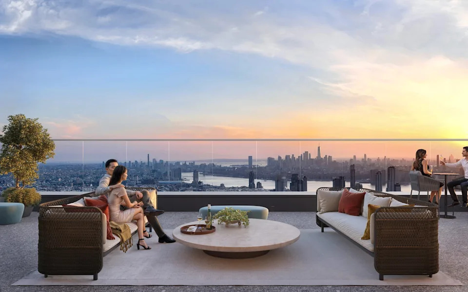 The rooftop at The Orchard the tallest building in Queens New York