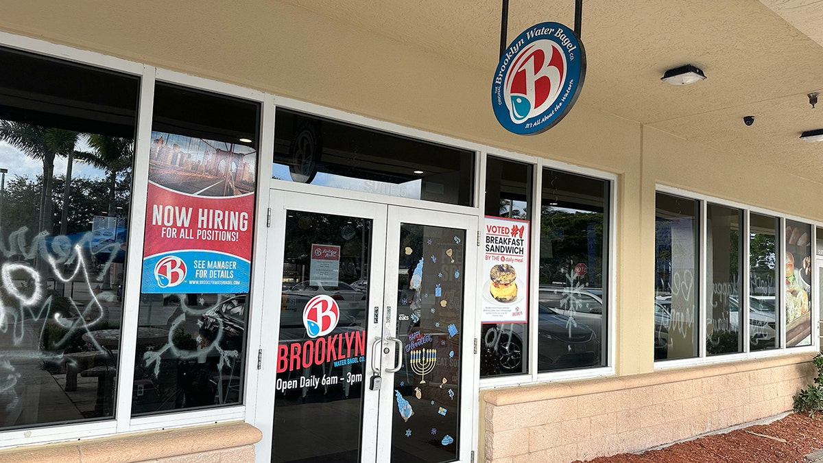 A Brooklyn Water Bagel exterior is shown in Delray Beach, Florida.