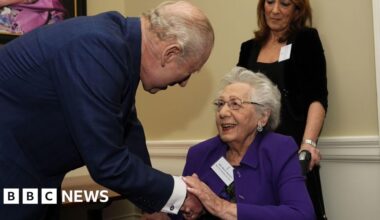 King and Queen meet Holocaust survivors at Buckingham Palace