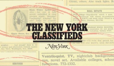 How New York Magazine’s ‘Classifieds’ Section Works