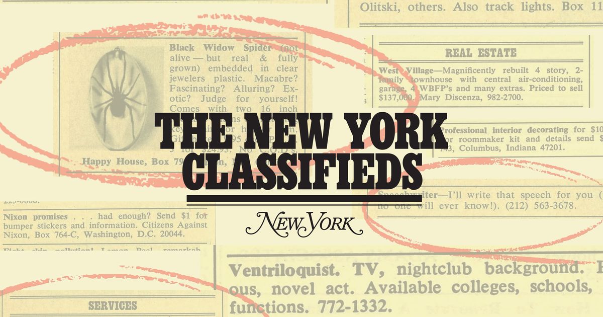 How New York Magazine’s ‘Classifieds’ Section Works