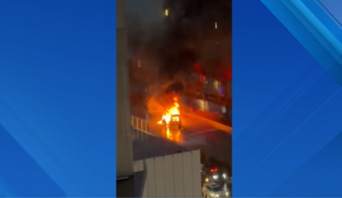 Car fire rages outside Manhattan’s Whitney Museum