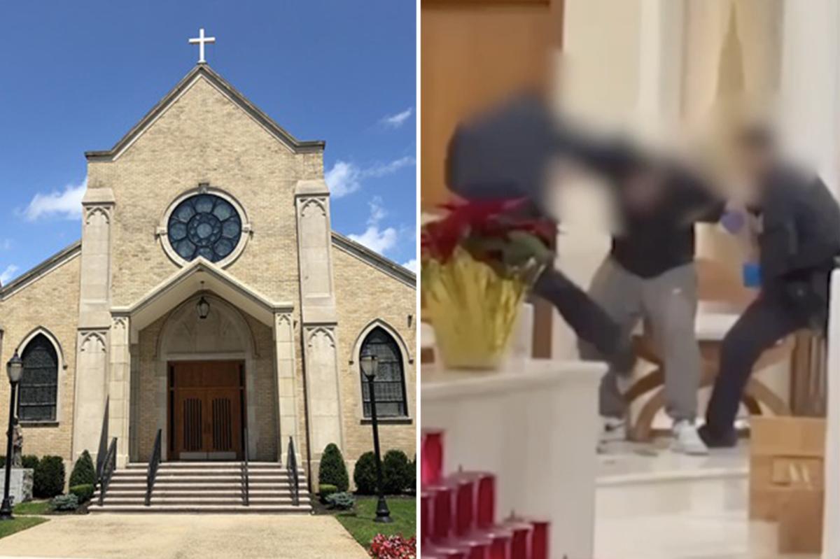 Wild moment cops Tase crazed man in NYC church during morning Mass