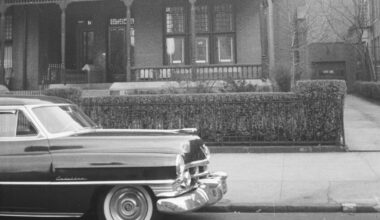 black and white photo of a car