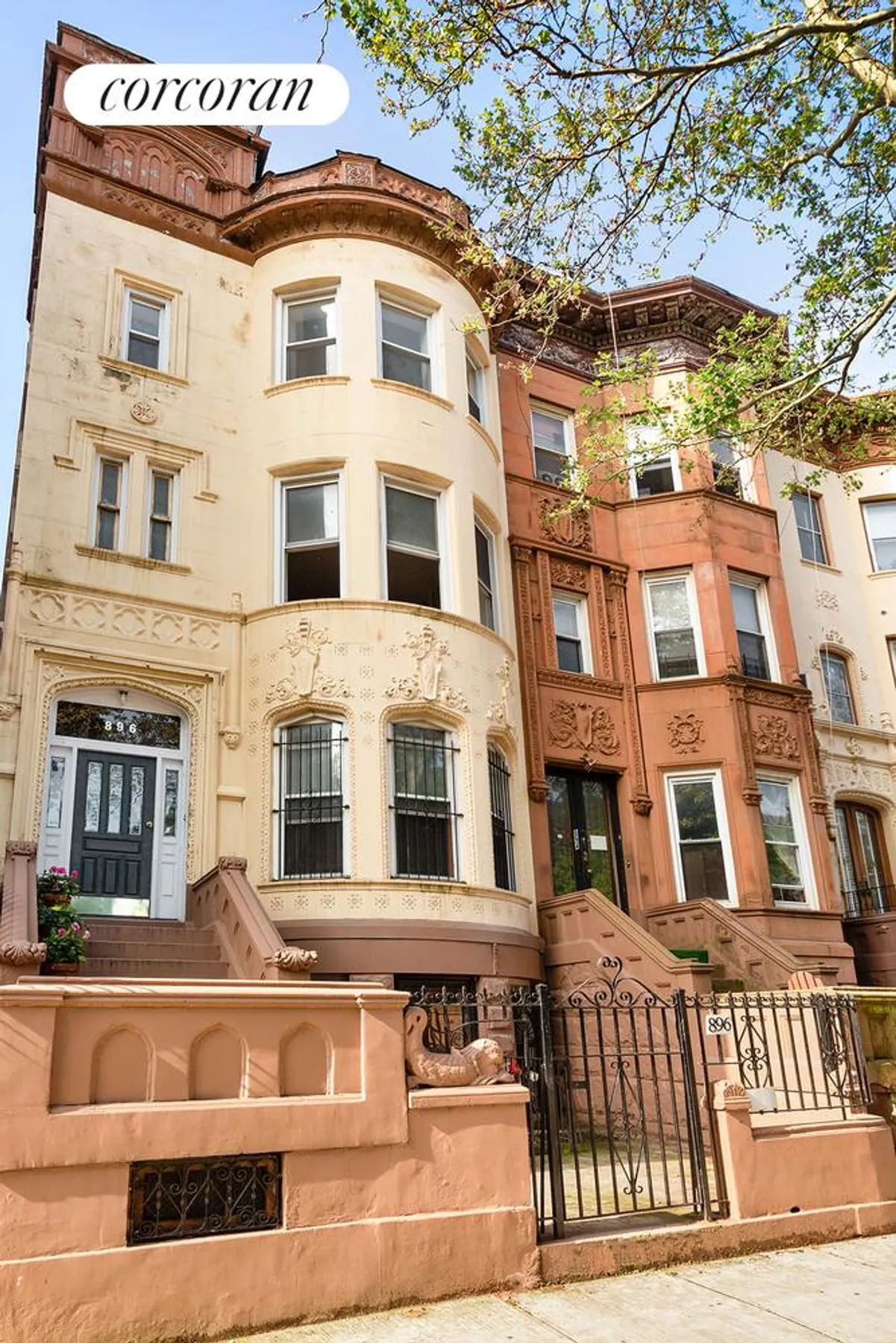 rowhouse exterior with gothic details