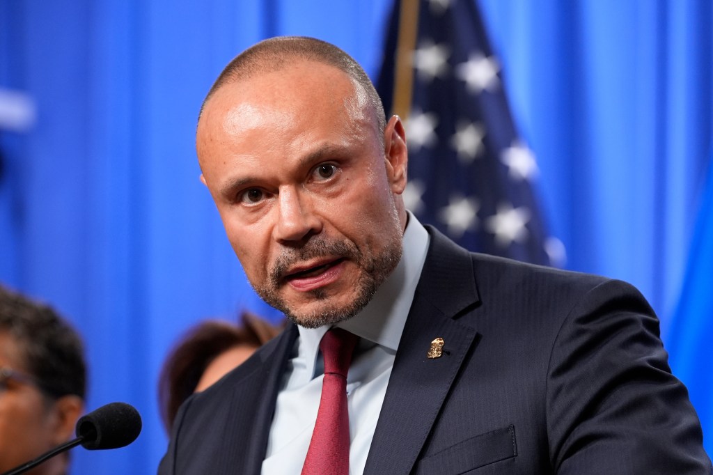 Dan Bongino, FBI deputy director, speaking at a news conference.