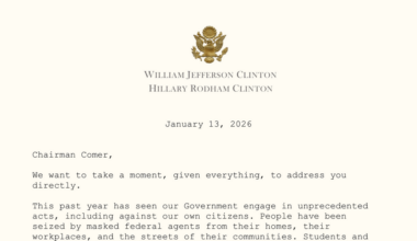 Read the Clintons’ Personal Letter to Comer