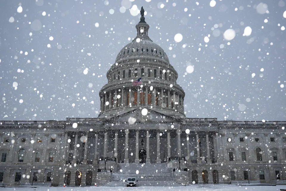 The US Capitol during a winter storm in Washington, DC, US, on Jan. 25, 2026. 