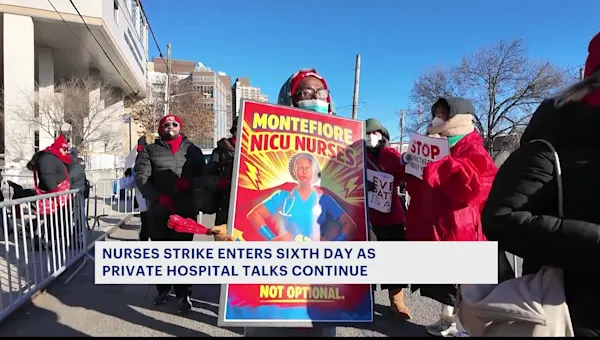 News 12 | Brooklyn | The nurse’s strike at three major New York City hospital systems is now in its sixth day.