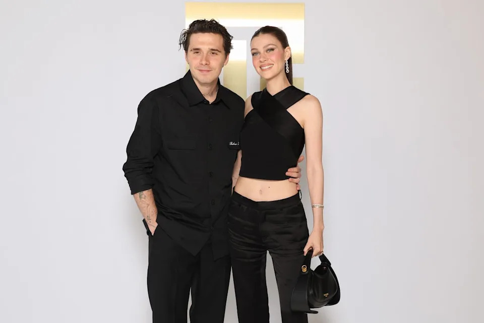 Getty Brooklyn and Nicola Peltz Beckham at the Balmain spring/summer 2025 show
