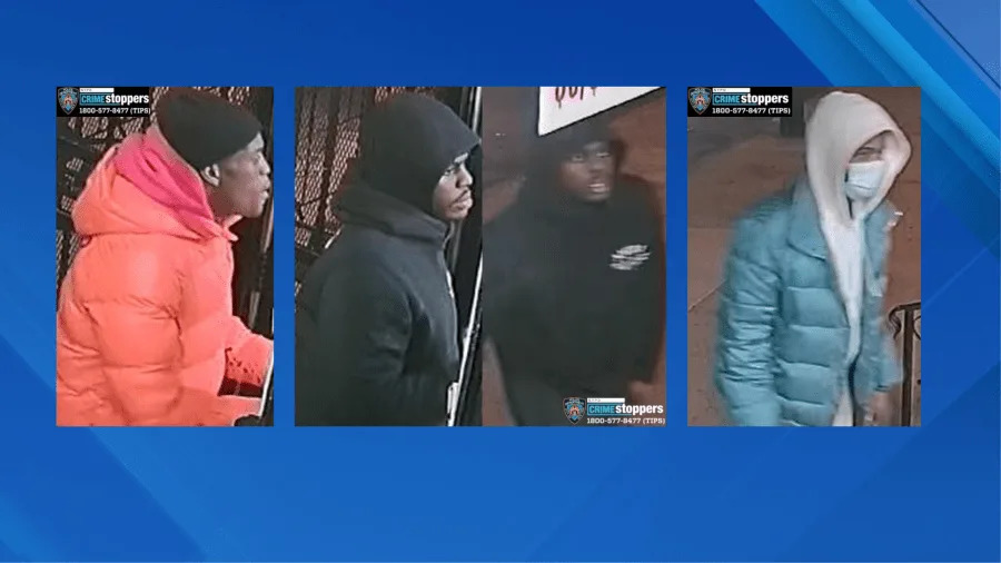 Police are searching for a gunman and two other suspects in connection with a shooting at a Bronx hair salon on New Year’s Day. (Credit: NYPD)