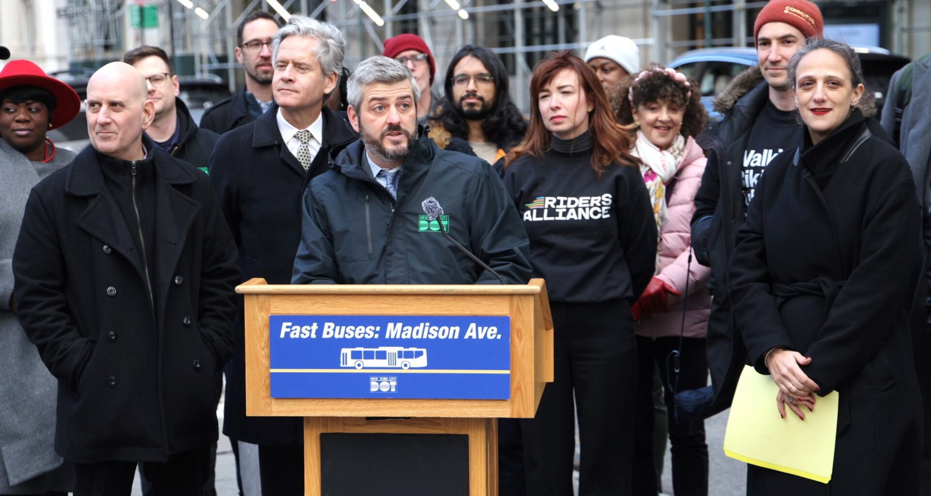 The announcement was made by Deputy Mayor for Operations Julia Kerson and NYC DOT Commissioner Mike Flynn at Madison Square Park