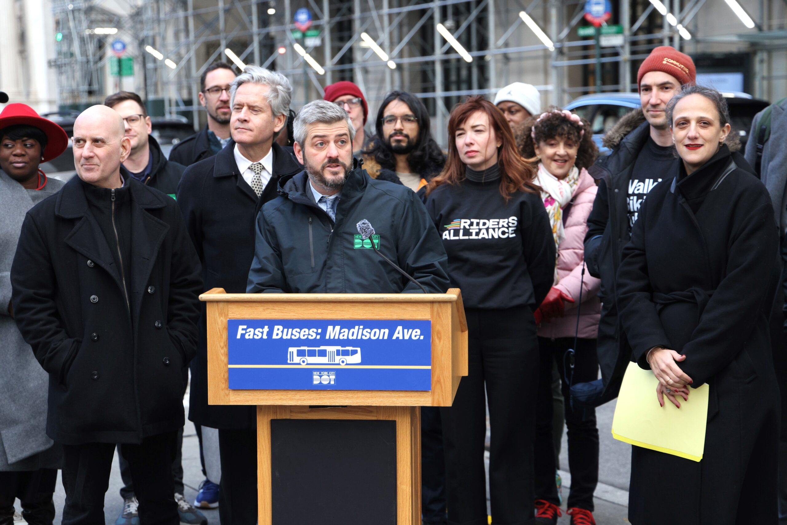 The announcement was made by Deputy Mayor for Operations Julia Kerson and NYC DOT Commissioner Mike Flynn at Madison Square Park