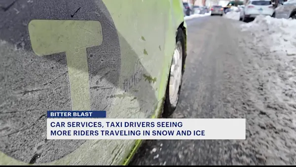 News 12 | Brooklyn | Car services, taxi drivers seeing influx of riders traveling in snow, ice in Williamsburg