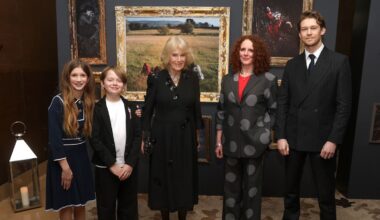 Queen Camilla rubs shoulders with Joe Alwyn at Hamnet screening