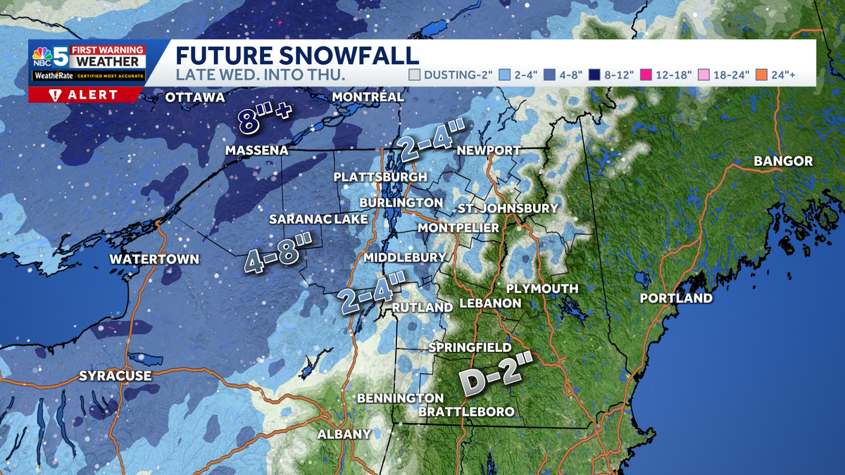 Winter storm to bring several inches of snow to Vermont, New York