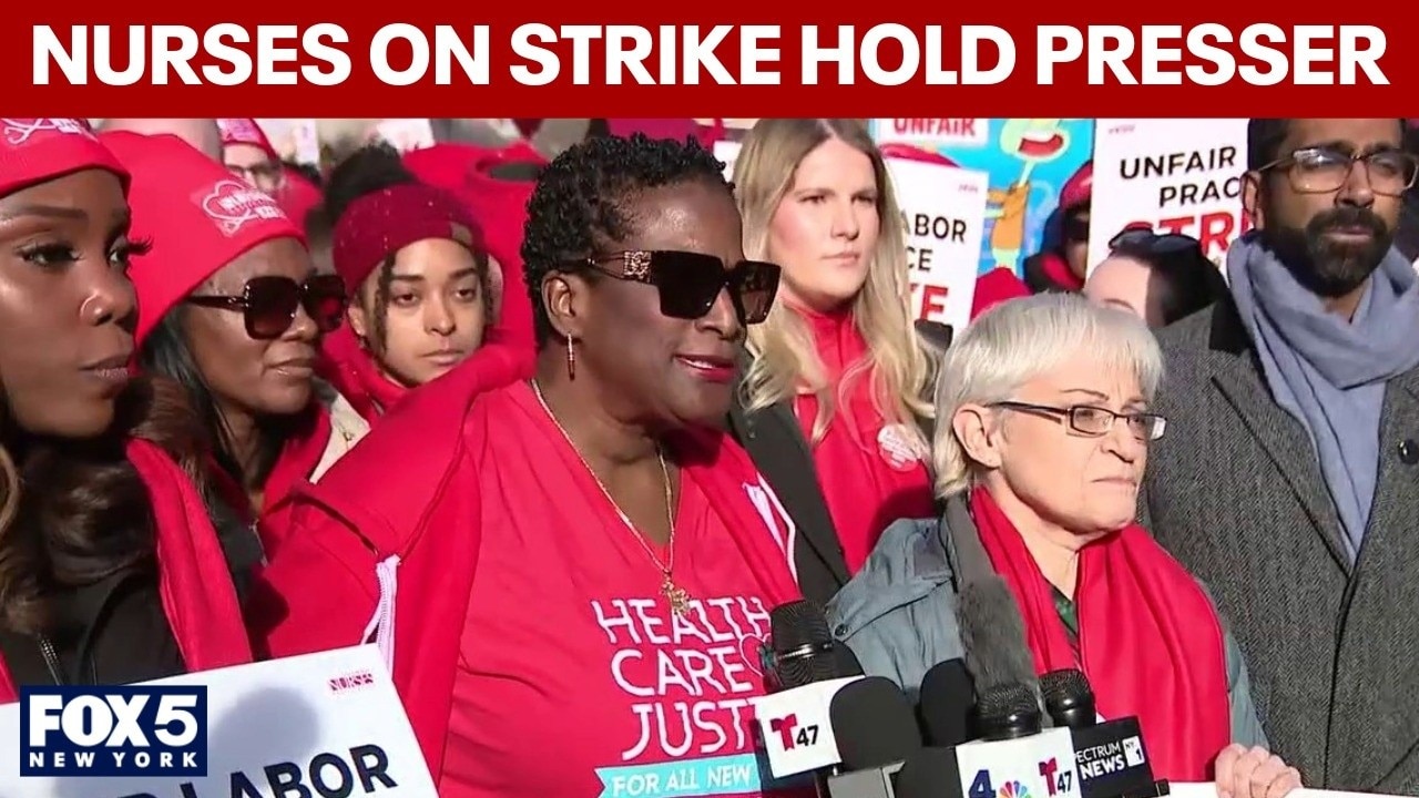 NYC striking nurses hold press conference