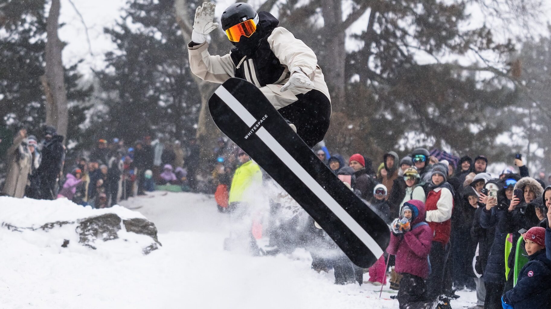 Shaun White Snowboards in New York's Central Park in Storm