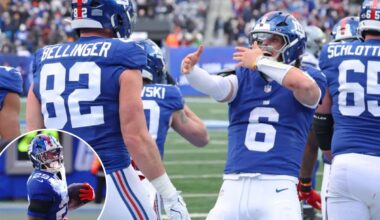 Giants end season with second straight win to worsen draft position