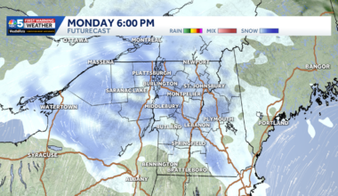 Another clipper brings snow Monday in Vermont, New York