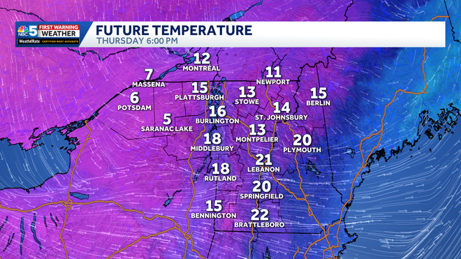 Thursday evening temperatures thursday snow map
